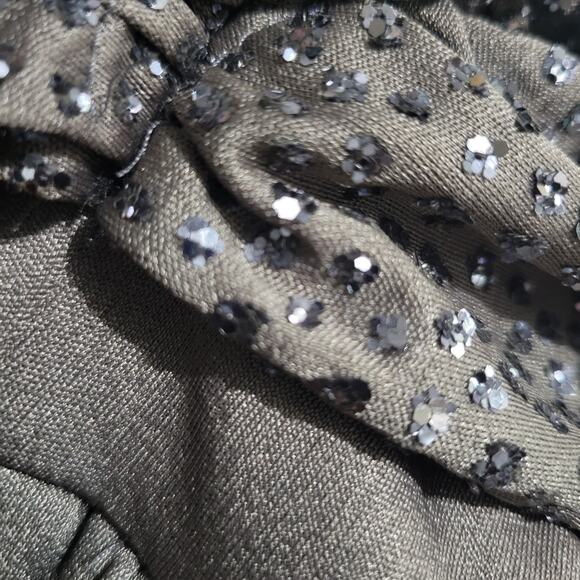 Vintage Climax One Shoulder Jumpsuit Gray Sequin Ruched Draped 70s Retro Small - Picture 14 of 15